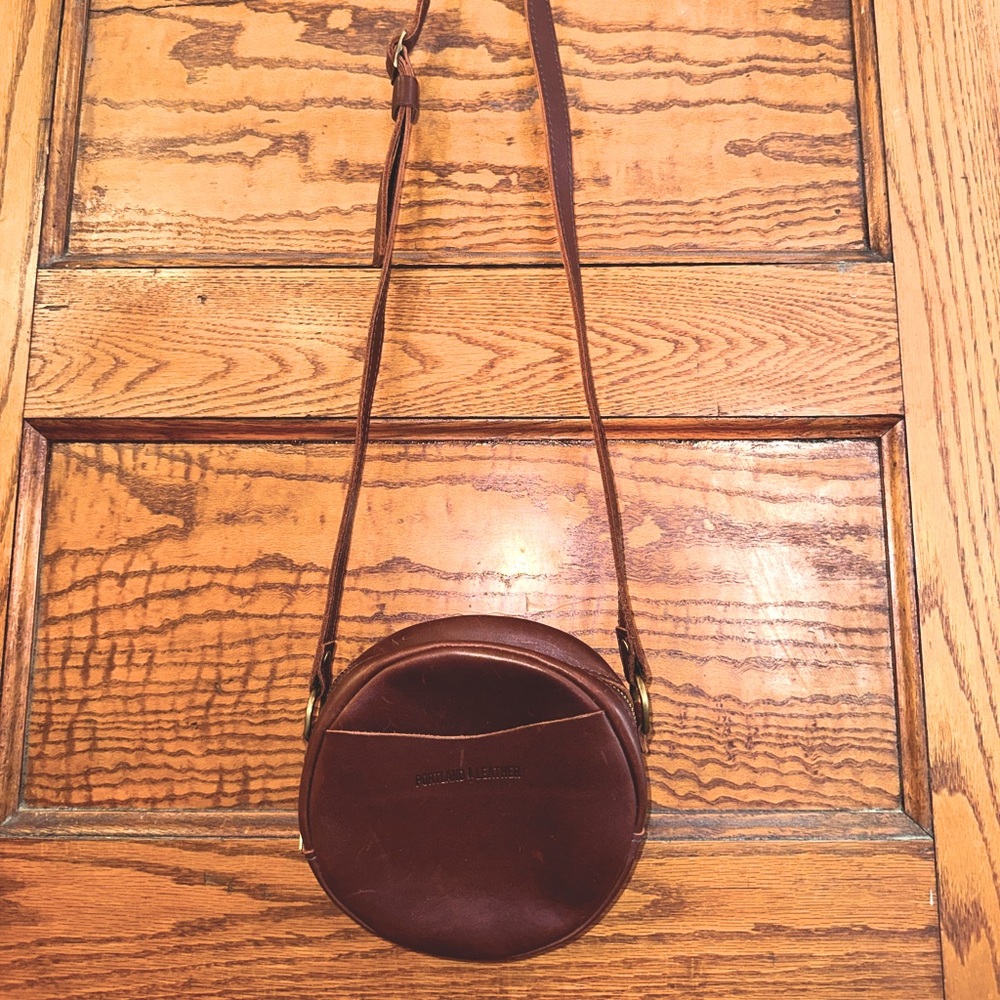 Portland Leather Goods Small Circle Crossbody in Cognac